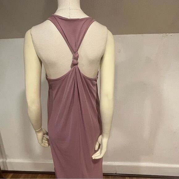 Revolve Mod Ref Deep V Neck Twist racer back Mauve Sundress Midi Dress - Picture 5 of 15